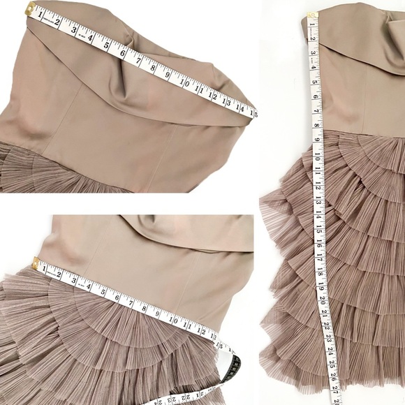 $348‼️BCBGMaxAzria Satin Ruffle Tulle Tiered Layered Sleeveless Dress Corset Sz4 - Picture 13 of 14